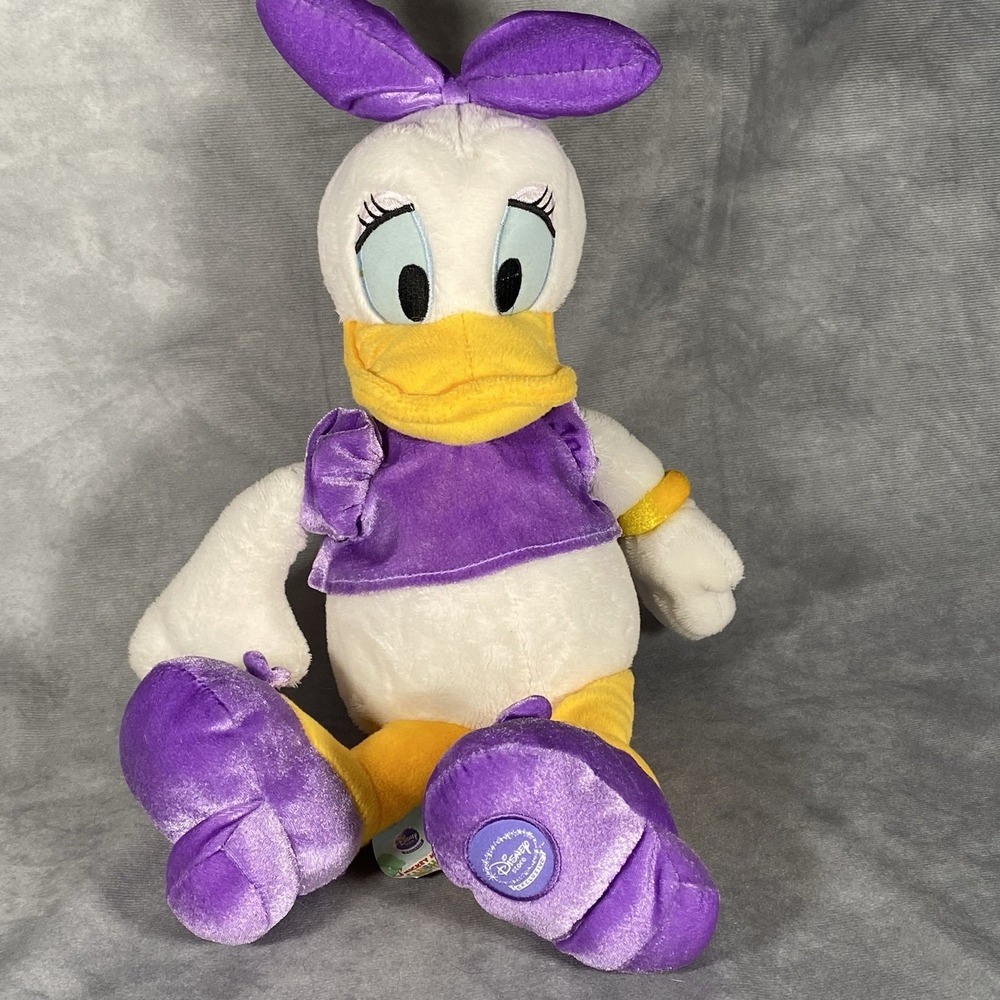 Disney Store Collection Daisy Duck 18 inch Plush Purple Dress Stuffed Toy